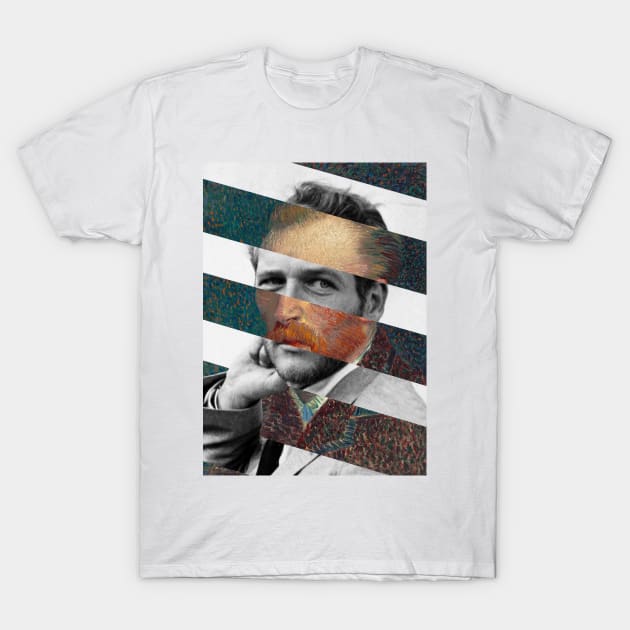 Van Gogh Self Portrait and Paul Newman T-Shirt by luigi-tarini